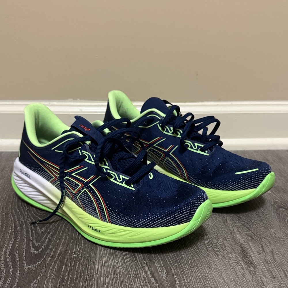 Asics Gel Cumulus 26 Limited Edition Size 11.5 Men Blue Expanse Illuminate Green